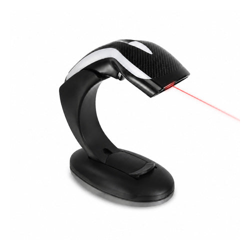 Lector de códigos de barras Datalogic HD3130 negro HD3130-BKK1B en uso sobre fondo blanco