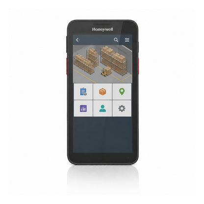 Terminal de mano Honeywell CT30 CT30P-L0N-27D10NG en uso sobre fondo blanco