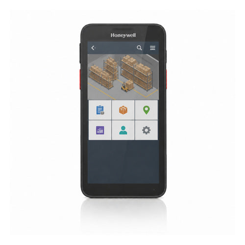 Terminal de mano Honeywell CT30 CT30P-L1N-30D1NHG en uso sobre fondo blanco