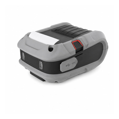 Impresora de etiquetas Honeywell RP2F RP2F0000B10 en uso sobre fondo blanco