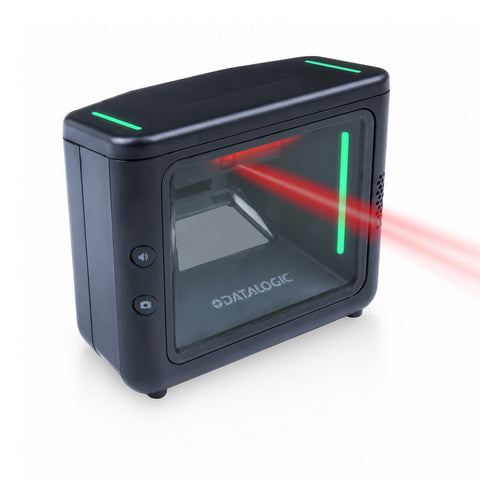 Lector de códigos de barras Datalogic MAGELLAN 3670VSI M3670-010210-00604 en uso sobre fondo blanco