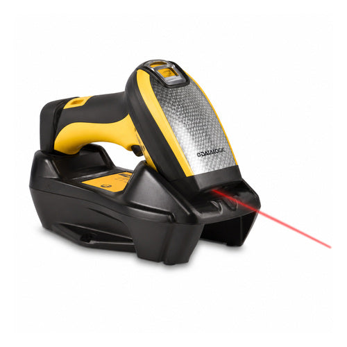 Lector de códigos de barras Datalogic PD9531 PD9531-DPMK2 en uso sobre fondo blanco