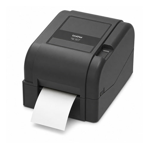 Impresora de etiquetas Brother TD-4420TN TD4420TNZ1 en uso sobre fondo blanco