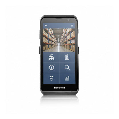 Terminal de mano Honeywell EDA5S EDA5S-11AE84N21RK en uso sobre fondo blanco