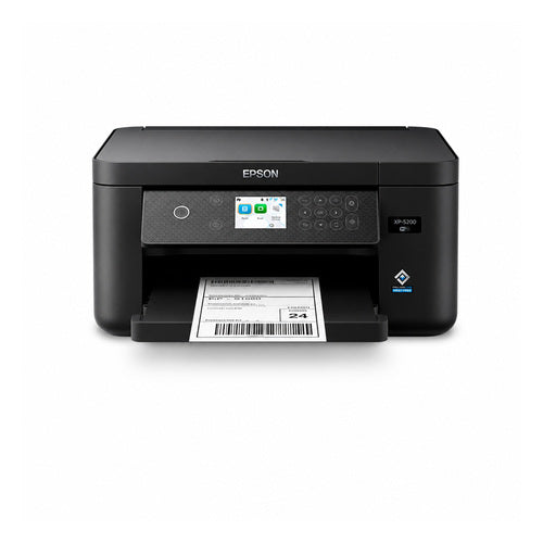 Impresora de etiquetas Epson XP-5200 C11CK61403 en uso sobre fondo blanco