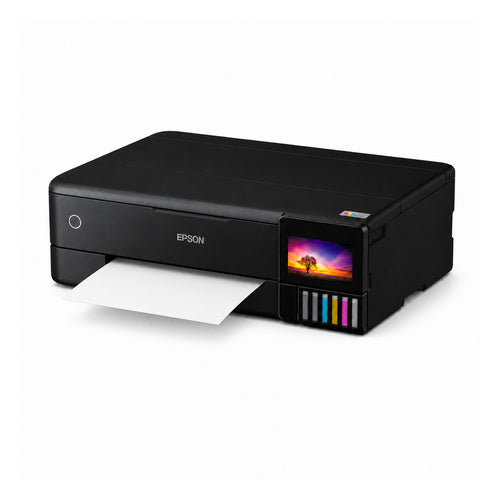 Impresora de etiquetas Epson ET-8550 C11CJ21401 en uso sobre fondo blanco