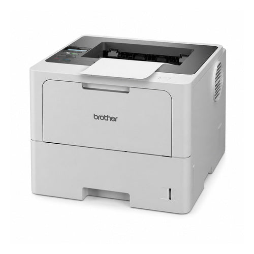 Impresora de etiquetas Brother HL-L5210DW HLL5210DWRE1 en uso sobre fondo blanco