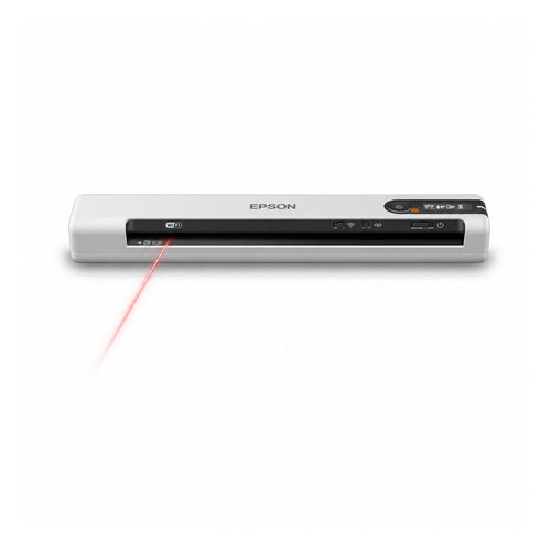 Lector de códigos de barras Epson DS-80W B11B253402 en uso sobre fondo blanco