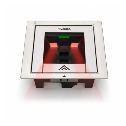 Lector de códigos de barras Zebra SP7208 SP7208-SH4R0110BDE en uso sobre fondo blanco