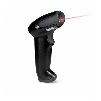 Lector de códigos de barras Honeywell 1250G negro 1250G-2 en uso sobre fondo blanco