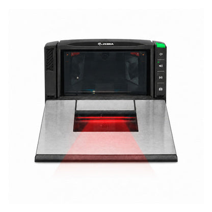 Lector de códigos de barras Zebra MP7200 MP7200-MNDLN000WW en uso sobre fondo blanco