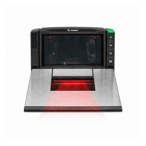 Lector de códigos de barras Zebra MP7200 MP7200-MNDLN000WW en uso sobre fondo blanco