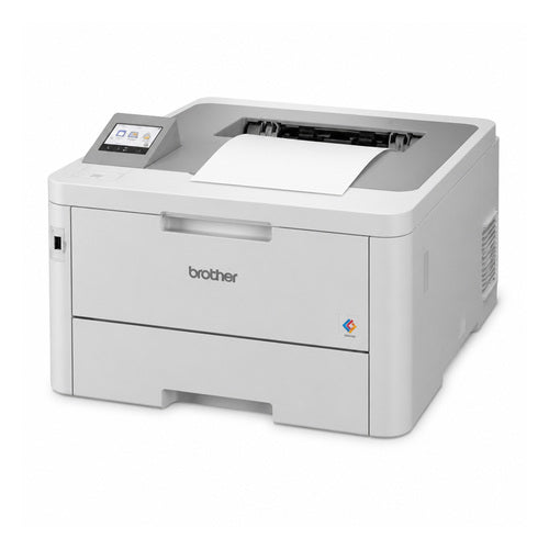 Impresora de etiquetas Brother HL-L8240CDW HLL8240CDWRE1 en uso sobre fondo blanco