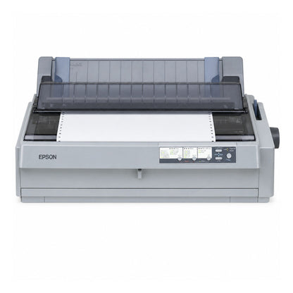 Impresora de etiquetas Epson LQ-2190 C11CA92001 en uso sobre fondo blanco