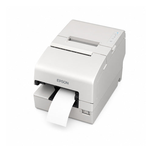 Impresora de etiquetas Epson H6000VI C31CL25102 en uso sobre fondo blanco