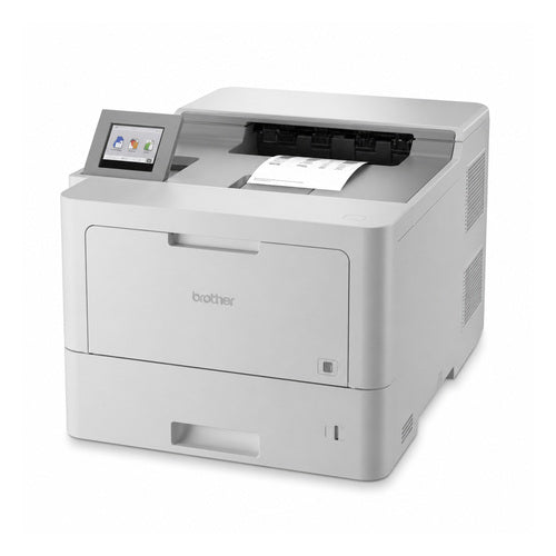 Impresora de etiquetas Brother HL-L9430CDN HLL9430CDNRE1 en uso sobre fondo blanco