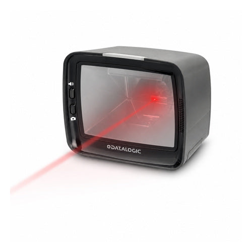 Lector de códigos de barras Datalogic MAGELLAN 3450VSI M3450-010210-00403 en uso sobre fondo blanco