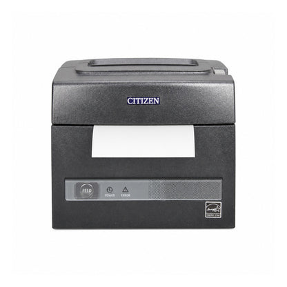 Impresora de etiquetas Citizen CT-S310 negro CTS310IIXEEBX en uso sobre fondo blanco