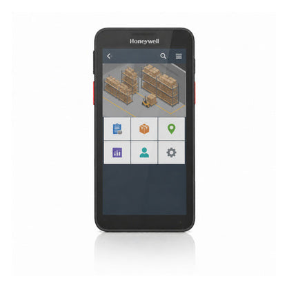 Terminal de mano Honeywell CT30 CT30P-L1N-37D1EDG en uso sobre fondo blanco