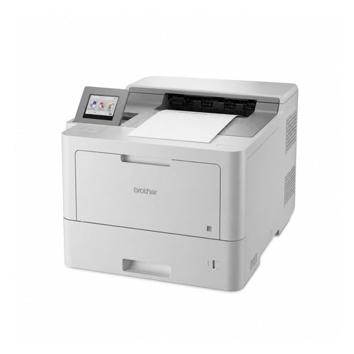 Impresora de etiquetas Brother HL-L9470CDN HLL9470CDNRE1 en uso sobre fondo blanco