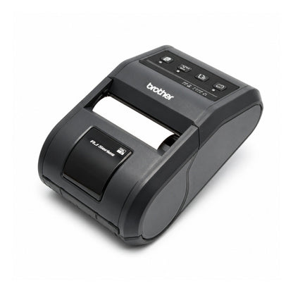 Impresora de etiquetas Brother RJ-3050 RJ3050Z1 en uso sobre fondo blanco