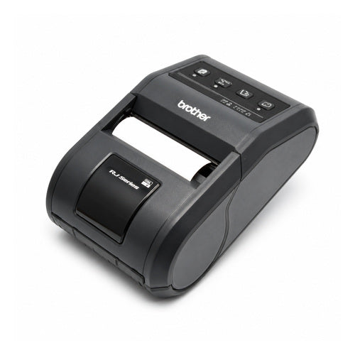 Impresora de etiquetas Brother RJ-3050 RJ3050Z1 en uso sobre fondo blanco
