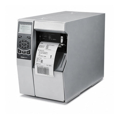 Impresora de etiquetas Zebra ZT510 ZT51043-T1E0000Z en uso sobre fondo blanco
