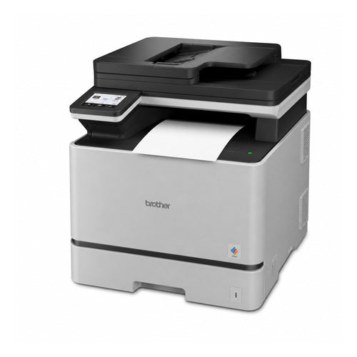 Impresora de etiquetas Brother MFC-L8730CDW MFCL8730CDWRE1 en uso sobre fondo blanco