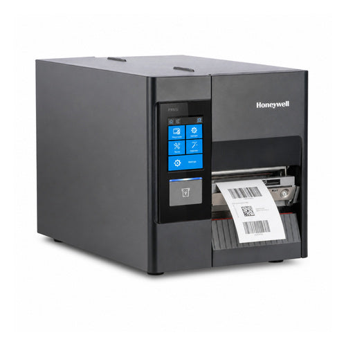 Impresora de etiquetas Honeywell PD45S PD45S0FE010020300 en uso sobre fondo blanco