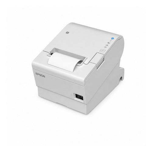 Impresora de etiquetas Epson TM-T88VII C31CJ57111 en uso sobre fondo blanco