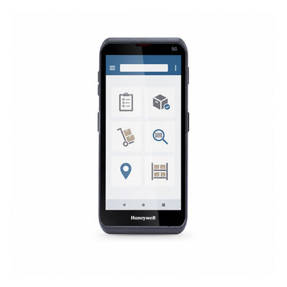 Terminal de mano Honeywell EDA57 EDA57-11BE61H21RK en uso sobre fondo blanco