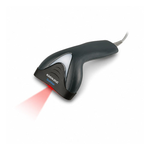 Lector de códigos de barras Datalogic TD1130 TD1130-BK-65 en uso sobre fondo blanco