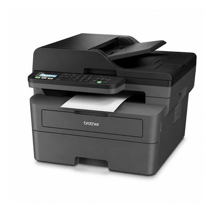 Impresora de etiquetas Brother MFC-L2827DWXL MFCL2827DWXLRE1 en uso sobre fondo blanco