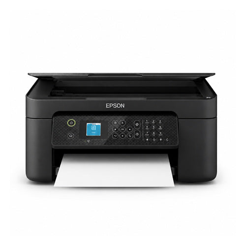 Impresora de etiquetas Epson WF-2910DWF C11CK64402 en uso sobre fondo blanco