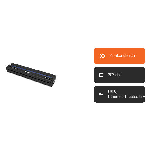 Características de la impresora de etiquetas Brother PJ-862 PJ862Z1: Térmica directa, 203 dpi, USB, Ethernet, Bluetooth +1