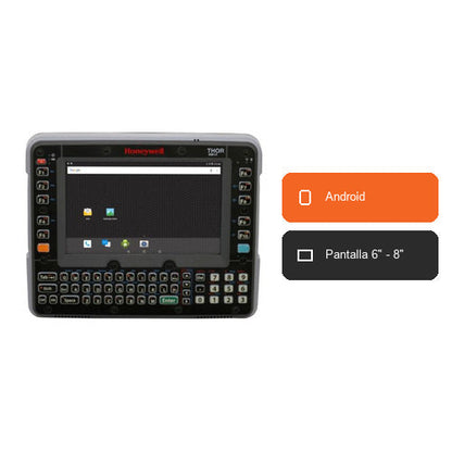 Características del terminal de mano Honeywell VM1A VM1A-L0N-1A6B20E: Android, Pantalla 6" - 8"