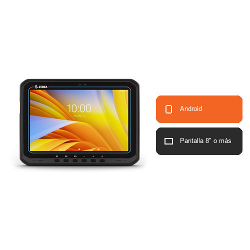 Características del terminal de mano Zebra ET60 ET60AW-0SQAGS00A0-A6: Android, Pantalla 8" o más