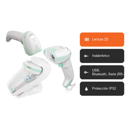 Características del lector de códigos de barras Datalogic GD4590 GD4590-BK-DGM: Lectura 2D, Inalámbrico, USB, Bluetooth, Serie (RS-232), Protección IP52
