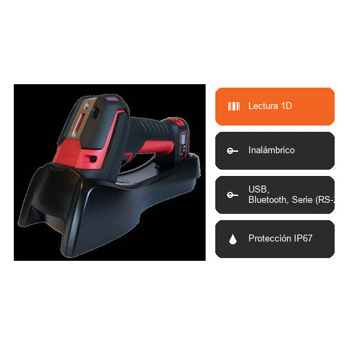 Características del lector de códigos de barras Honeywell 1991I 1991IXLR-3-R: Lectura 1D, Inalámbrico, USB, Bluetooth, Serie (RS-232), Protección IP67