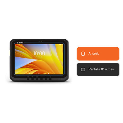 Características del terminal de mano Zebra ET60 ET60AW-0SQAGSK0A0-A6: Android, Pantalla 8" o más
