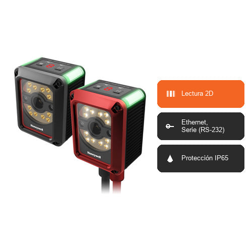 Características del lector de códigos de barras Honeywell HF811 HF811-11RT00004K-R: Lectura 2D, Ethernet, Serie (RS-232), Protección IP65