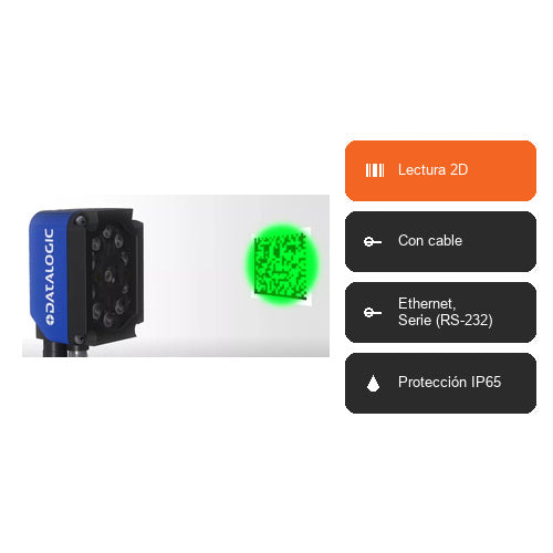 Características del lector de códigos de barras Datalogic MATRIX 300N 937600052: Lectura 2D, Con cable, Ethernet, Serie (RS-232), Protección IP65