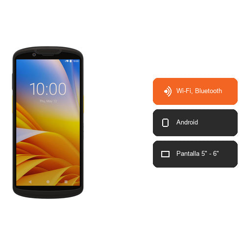 Características del terminal de mano Zebra TC53 TC5301-0T1E7B1000-A6: Wi-Fi, Bluetooth, Android, Pantalla 5" - 6"