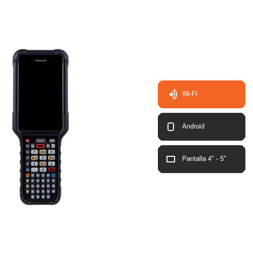 Características del terminal de mano Honeywell CK67 CK67-X0N-58S1B0G: Wi-Fi, Android, Pantalla 4" - 5"