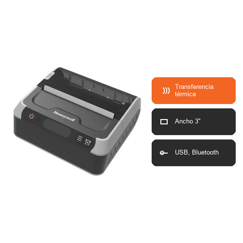 Características de la impresora de etiquetas Honeywell MPD31D MPD31D118: Transferencia térmica, Ancho 3", USB, Bluetooth