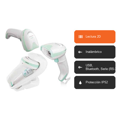 Características del lector de códigos de barras Datalogic GD4590 GD4590-HCK10-HDR-B: Lectura 2D, Inalámbrico, USB, Bluetooth, Serie (RS-232), Protección IP52
