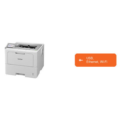 Características de la impresora de etiquetas Brother HL-L6410DN HLL6410DNRE1: USB, Ethernet, Wi-Fi