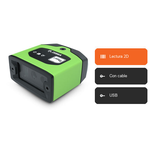 Características del lector de códigos de barras Zebra FS10 FS10-SR10F1-1C01W: Lectura 2D, Con cable, USB