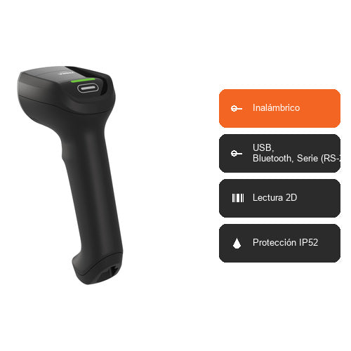 Características del lector de códigos de barras Zebra DS8208 DS8208-SR40004VZWW: Inalámbrico, USB, Bluetooth, Serie (RS-232), Lectura 2D, Protección IP52