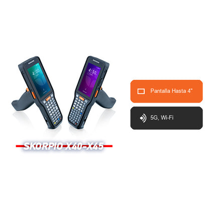 Características del terminal de mano Datalogic SKORPIO X45 946450001: Pantalla Hasta 4", 5G, Wi-Fi